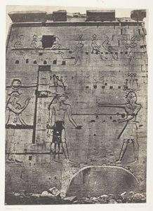 Großer Tempel der Isis in Philae, Zweiter Pylon; Nubien, Platte 74 aus dem Album "Ägypten, Nubien, Palästina und Syrien" (1852) von Maxime Du Camp