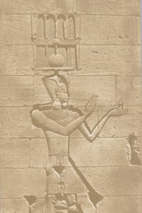 Kalabscheh, Skulptur der hinteren Fassade des Tempels, 1849-51 von Maxime Du Camp