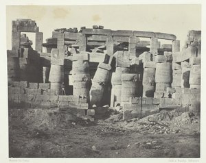 Palais de Karnak, Hypostylensaal von Norden, Theben, 1849-51, gedruckt 1852 von Maxime Du Camp