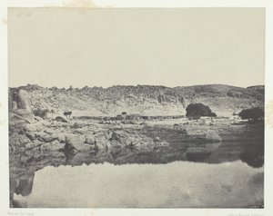 Nördliches Ufer des Nils Dorf Abou-Koli, Blick nach Norden von Philoe, Nubien von Maxime Du Camp