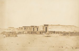 Allgemeine Ansicht des Tempels und des Dorfes Deboude Parembole, 10. April 1850 von Maxime Du Camp