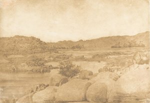 Ansicht von der ersten Katarakt, rechte Uferseite, 1849-50 von Maxime Du Camp