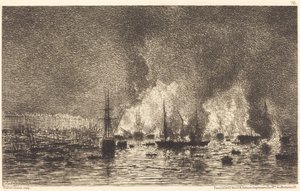 Brand im Hafen von Bordeaux