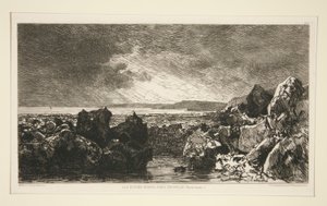 Die schwarzen Felsen bei Trouville (Ebbe) von Maxime Lalanne