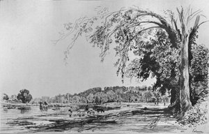 Blick auf Richmond von der Themse, 1871 von Maxime Lalanne