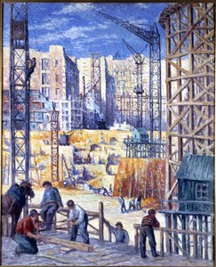 Baustelle in Paris, quai de Passy, 1907