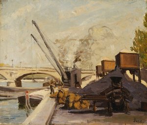 Kräne an der Seine von Maximilien Luce