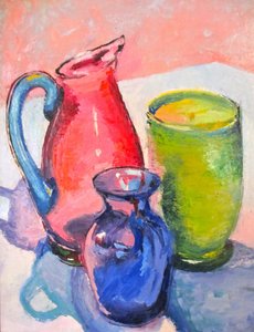 Buntes Glas Stillleben von Maxine Shore