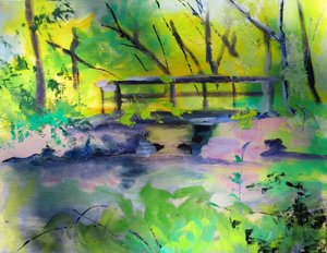Serene Waldbrücke von Maxine Shore