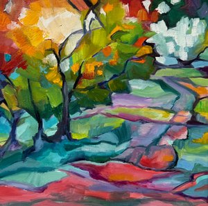 Lebendige abstrakte Landschaft von Maxine Shore