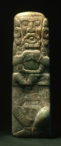 Statuette, die in Widmung auf der Hieroglyphentreppe, Copan, Spätklassische Periode (600-900) platziert wurde