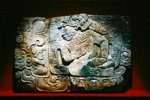 Pektorale des Königs und Höflings, aus Nebaj, Guatemala, Klassische Periode von Mayan Mayan