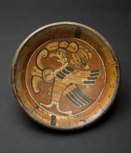Dreibeinplatte mit übernatürlichem Vogel, 550-800 n. Chr. von Mayan Mayan