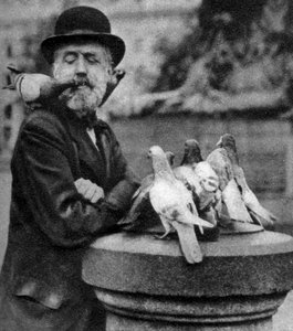 Tauben von St. Pauls mit einem Vagabunden, London, 1926-1927