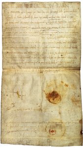 Diplom von Philipp I. zugunsten der Abtei von St. Crépin in Soissons, mit Unterschrift von Anna von Kiew, Königin von Frankreich von Medieval Document