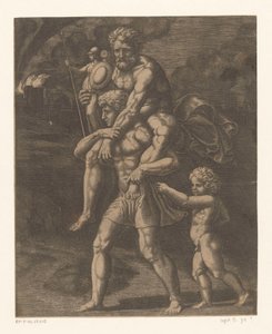 Aeneas und seine Familie fliehen aus Troja von Meester van de Dobbelsteen