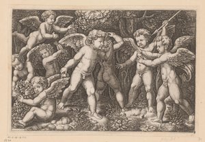 Spielende Putti von Meester van de Dobbelsteen