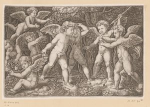 Spielende Putti von Meester van de Dobbelsteen