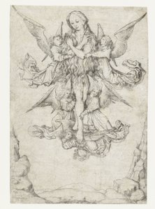 Die Erhebung der Hl. Maria Magdalena mit fünf Engeln von Meester van het Amsterdamse Kabinet