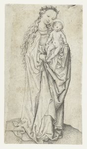 Stehende Madonna und Kind mit Apfel