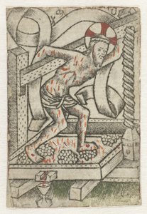 Christus in der Weinpresse von Meester van het Martyrium der Tienduizend