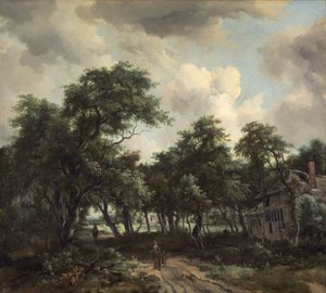 Hütte zwischen Bäumen, um 1664 von Meindert Hobbema