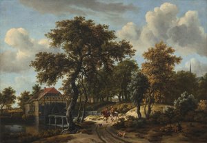 Die Reisenden von Meindert Hobbema