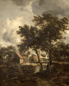 Die Wassermühle, um 1660 von Meindert Hobbema