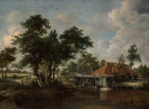 Die Wassermühle mit dem großen roten Dach