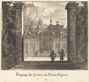 Grotte, Monta Tragone von Melchior Küsel after Johann Wilhelm Baur