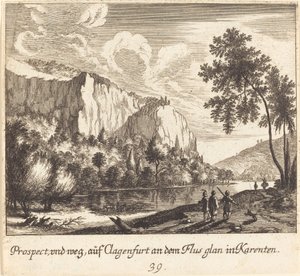Bergblick, Klagenfurt von Melchior Küsel after Johann Wilhelm Baur