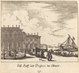 Ansicht von Meers von Melchior Küsel after Johann Wilhelm Baur