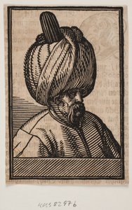 Büste eines bärtigen Mannes mit Turban, 3/4 Profil nach rechts von Melchior Lorck