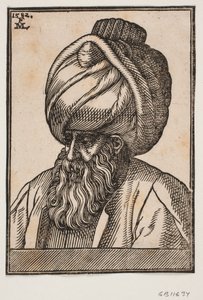 Büste eines vollbärtigen Mannes mit Turban, 3/4 Profil nach links von Melchior Lorck