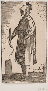 Griechischer Bauer mit Sichel in der rechten Hand von Melchior Lorck