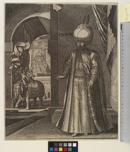 Porträt von Sultan Suleiman dem Prächtigen (stehend) von Melchior Lorck