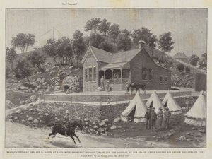Hauptquartier von General Sir G White in Ladysmith, zeigt den für den General von seinem Stab angelegten Unterstand von Melton Prior