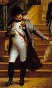 Kaiser Napoleon I. besucht den Palais-Royal und lehnt die Pläne der Architekten Beaumont und Fontaine ab (Detail) von Merry Joseph Blondel