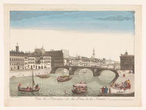 Ansicht der Ponte Santa Trinita über den Fluss Arno in Florenz von Mesard