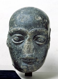 Kopf eines Mannes, bekannt als Gudea mit rasiertem Kopf, aus Telloh (Antikes Girsu) Neo-Sumerisch, ca. 2120 v. Chr. von Mesopotamian