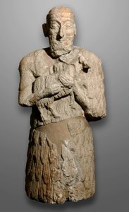 Statue eines Mannes, der Schafe zum Opfer bringt, Sumerien von Mesopotamian