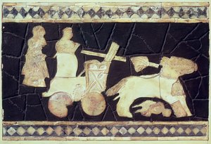 Kriegsschariot, gezogen von zwei Pferden, 2800-2300 v. Chr. von Mesopotamian