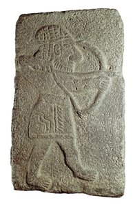 Hethitischer Bogenschütze, aus dem Palast von Kapara, König von Guzana, in Tell Halaf (Syrien), 9. Jahrhundert v. Chr. von Mesopotamian Mesopotamian