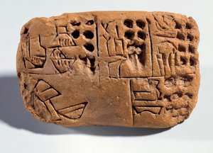 Mesopotamien: Tontafel mit Keilschriftinschrift von Mesopotamian School