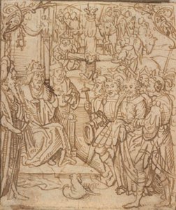 St. Peter vor Kaiser Nero und die Kreuzigung von St. Peter von Mesteren for Aachen alteret