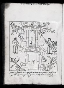 Die Verbrennung der Tempel, Tlaxcala, Illustration aus 