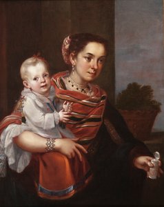 Maurische Frau und Albino-Mädchen, ca. 1750 von Mexican School