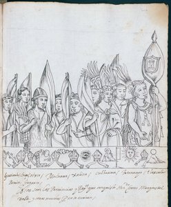 Vertreter der mexikanischen Provinzen, aus Historia de Tlaxcala von Diego Muñoz Camargo von Mexican School