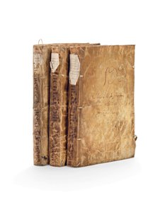 Der Codex Chimalpahin und historische Werke von Fernando de Alva Ixtilxochitl in Spanisch und Nahuati, Manuskripte auf Papier in 3 Bänden von Mexican School