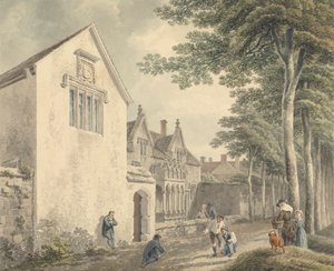 Armenhäuser im Kirchhof von St. Cuthbert, Wells von Michael Angelo Rooker